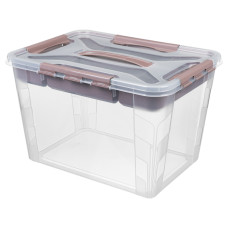 ЯЩИК УНИВЕРСАЛЬНЫЙ С ЗАМКАМИ И ВСТАВКОЙ- ОРГАНАЙЗЕРОМ "ГРАНД БОКС", 390х290х245ММ, 20Л (Коричневый)