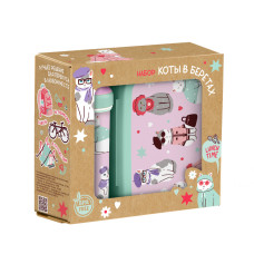 НАБОР: ЛАНЧ-БОКС 0,98Л И СТАКАН ДЕТСКИЙ С КРЫШКОЙ, ПЕТЛЕЙ И ДЕКОРОМ  0,4Л (Микс 2)