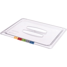 КРЫШКА С РУЧКОЙ ДЛЯ КОНТЕЙНЕРА из поликарбоната  "ГАСТРОЕМКОСТЬ 1/2" (прозрачная)