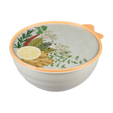 МИСКА С КРЫШКОЙ С ДЕКОРОМ "ВЭЙВ" 2,8Л (Светло-серый)