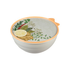 МИСКА С КРЫШКОЙ С ДЕКОРОМ "ВЭЙВ" 1,55Л (Светло-серый)