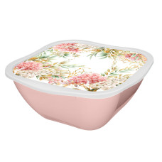 САЛАТНИК С КРЫШКОЙ С ДЕКОРОМ  4,5Л (Розовый)