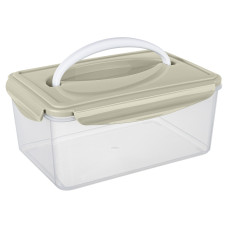 КОНТЕЙНЕР ДЛЯ ПРОДУКТОВ ГЕРМЕТИЧНЫЙ "SMART LOCK" С РУЧКОЙ  ПРЯМОУГОЛЬНЫЙ 2,5Л (Светло-серый)