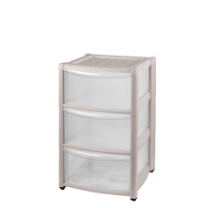 КОМОД НА КОЛЕСАХ "АМАДЕО" 3 ЯЩИКА, 390Х370Х600 ММ (Светло-бежевый)