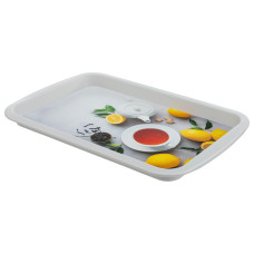 ПОДНОС УНИВЕРСАЛЬНЫЙ С ДЕКОРОМ 293X193X20ММ (Светло-серый)