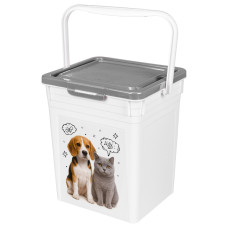 КОНТЕЙНЕР ДЛЯ КОРМА С ДЕКОРОМ LUCKY PET 8Л (Серый)