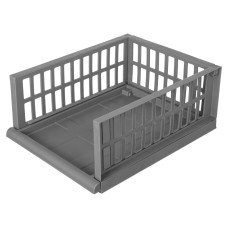 ОРГАНАЙЗЕР С ВЫДВИЖНОЙ ПОЛКОЙ НА РОЛИКАХ "СМАРТ" L 450х345х180ММ (Серый)