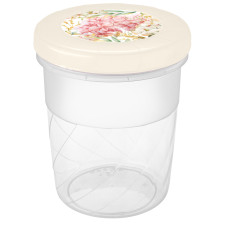 БАНКА С ЗАВИНЧИВАЮЩЕЙСЯ КРЫШКОЙ С ДЕКОРОМ 1,2Л (Бежевый)