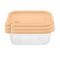 КОМПЛЕКТ КОНТЕЙНЕРОВ С КЛАПАНОМ "ФРЭШ" 0,6Л (3 ШТ) (Оранжевый)